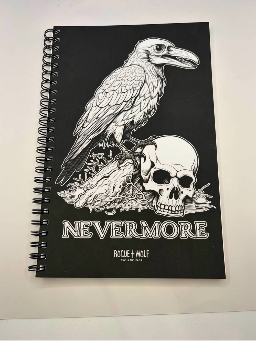 📚 3/$15 - Rogue + Wolf Nevermore Raven Skull Spiral Dot Grid Notebook Gothic